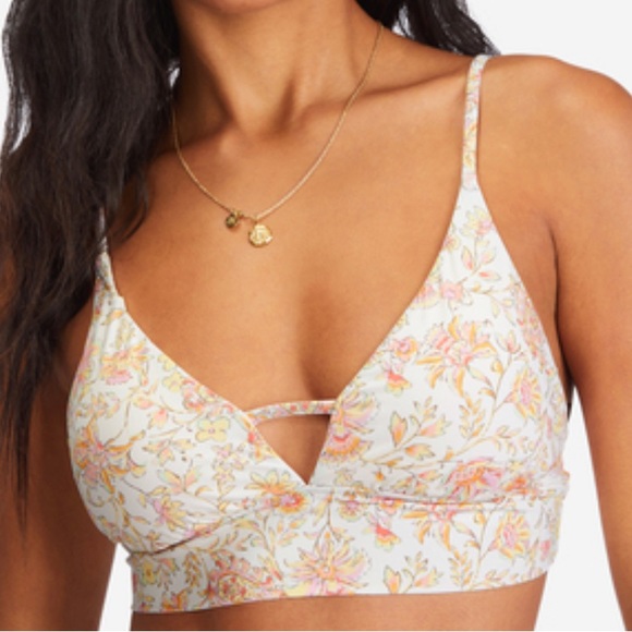 *traded* NWT Billabong day dreamin cami bralette bikini top. Pastel floral. - Picture 1 of 8